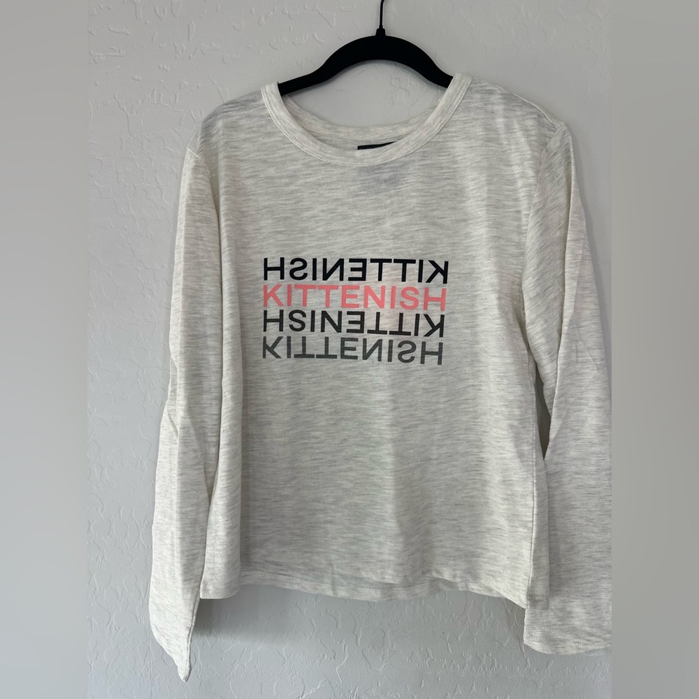 Kittenish Heather Grey/White Tee with Black and Pink Accents